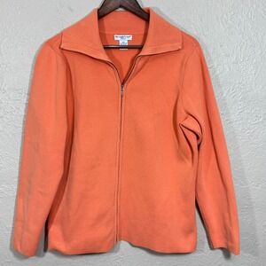 Vtg 90s Eagles Eye Sweater Jacket 2X Zip Up Texture Coastal Preppy Spring Cotton